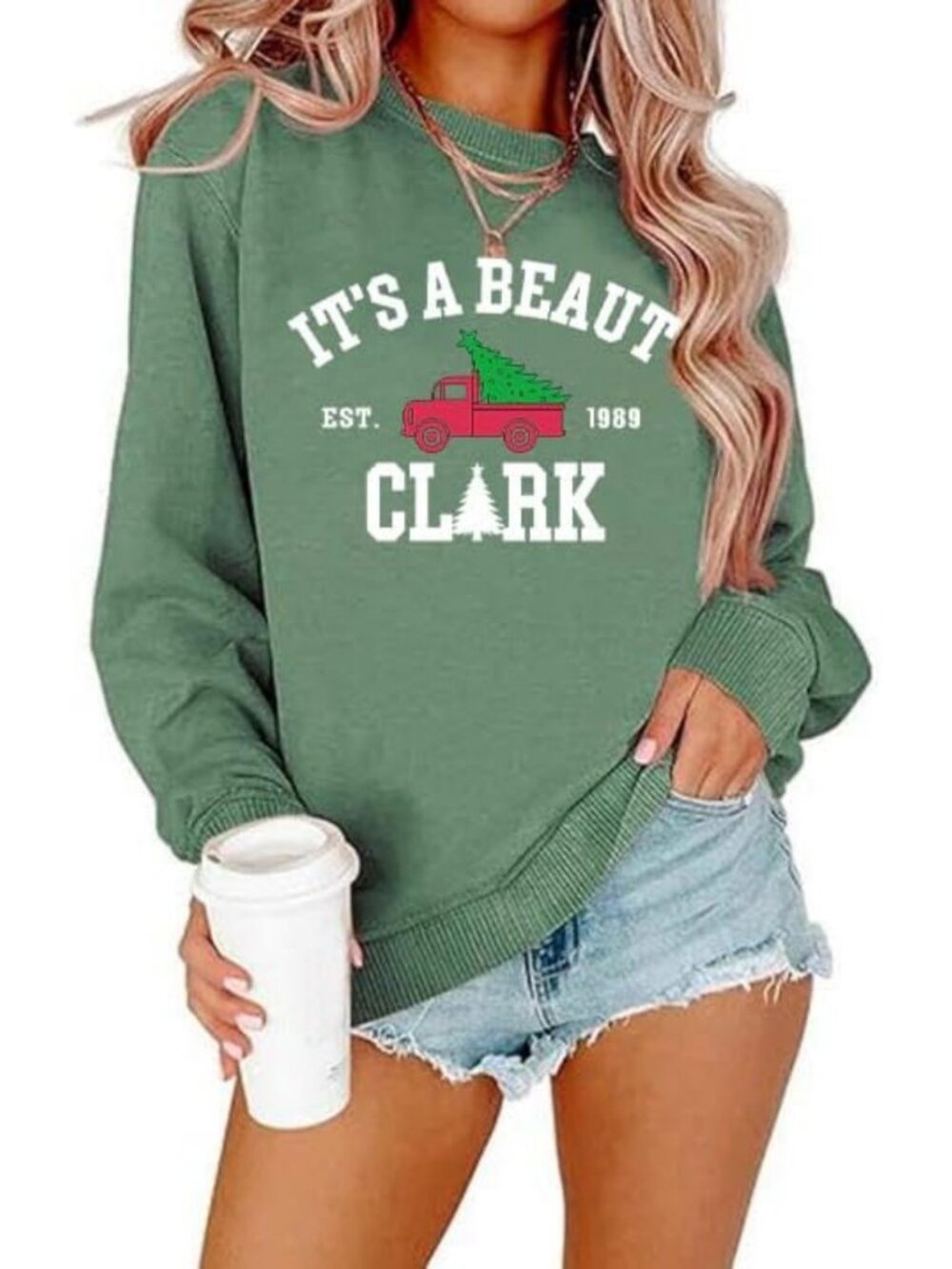 Cozy Christmas Sweatshirt for Women | "It's A Beaut Clark" Holiday Pullover